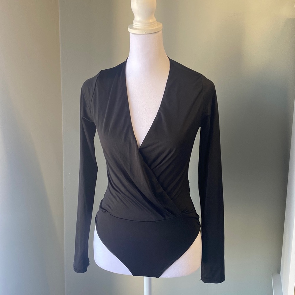 Chocolate | Black Low V Neck Body Suit 🩱